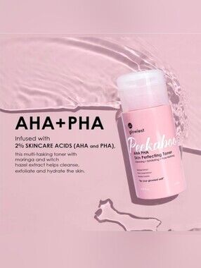 Glowiest Peekaboo Skin Perfecting Toner AHA PHA 4.05fl Oz BNIB